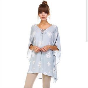 Blue flowy beach cover up